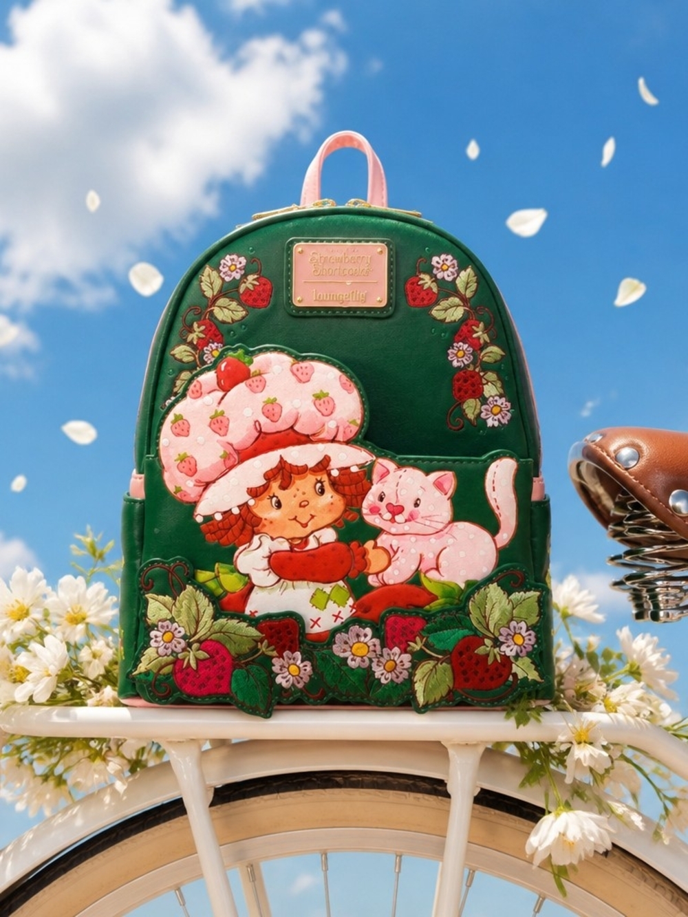Loungefly Strawberry Shortcake Custard & Strawberry Embroidered Mini Backpack